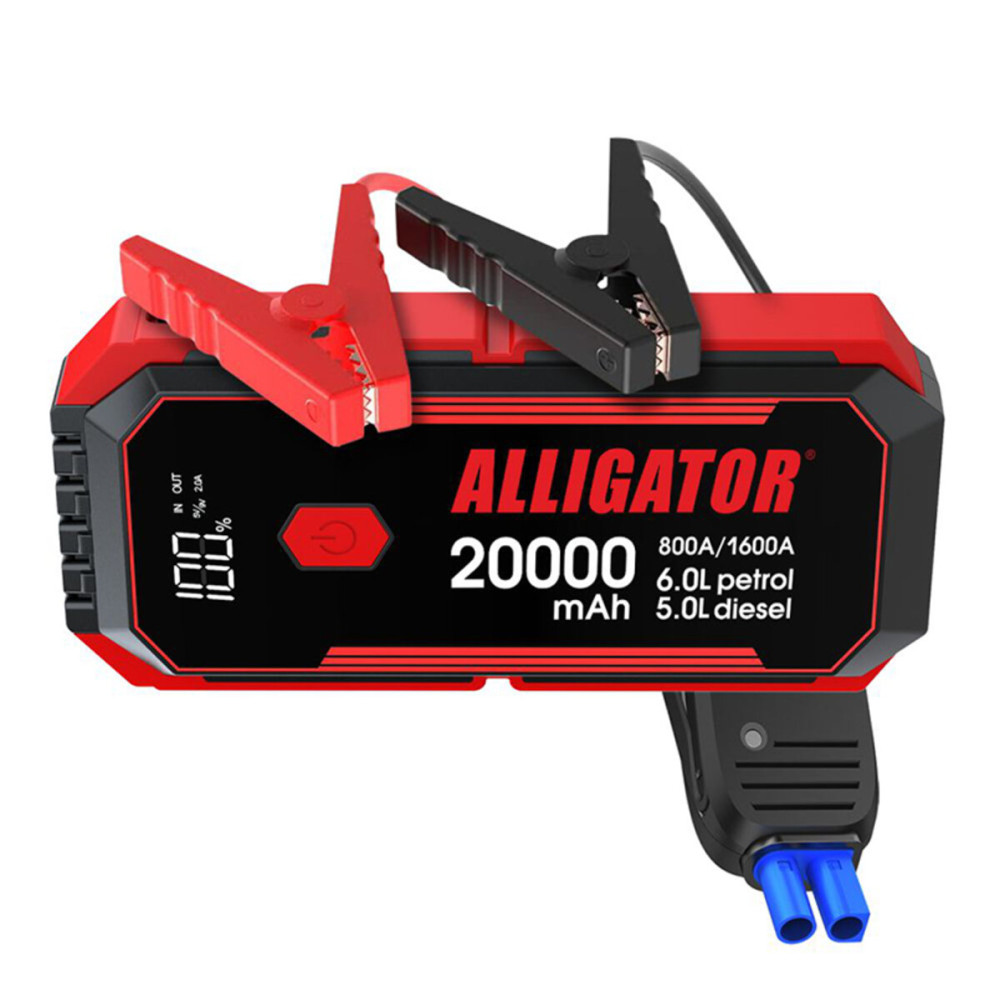 Пусковое устройство Alligator Jump Starter JS843 800A/1600A 20000mAh с Smart-клемами