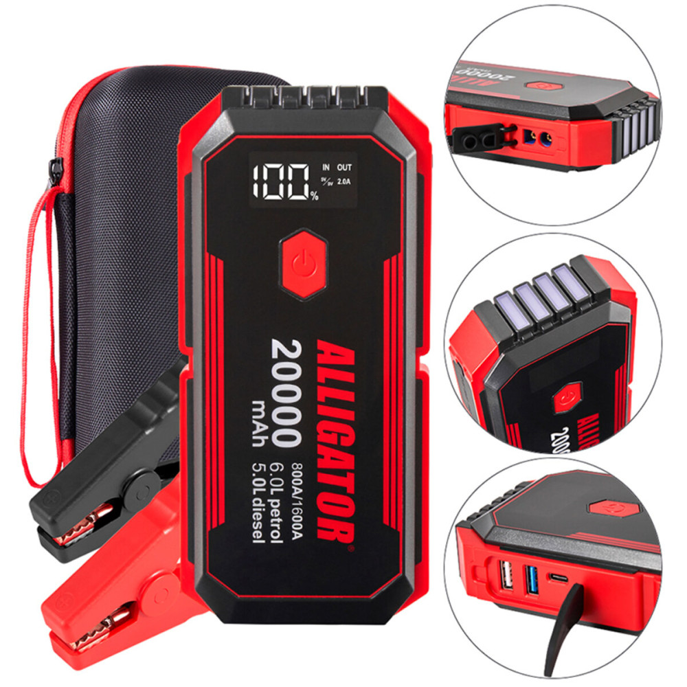 Пусковое устройство Alligator Jump Starter JS843 800A/1600A 20000mAh с Smart-клемами