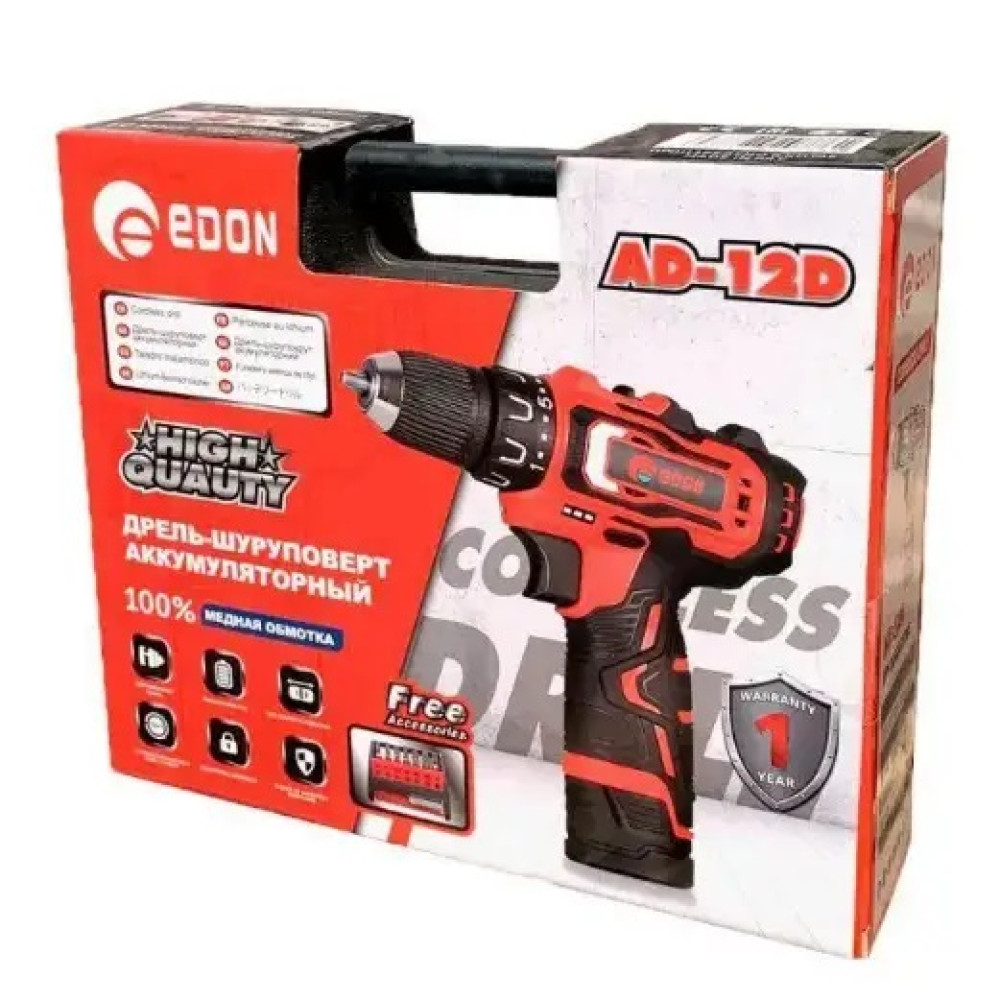 Акумуляторний шуруповерт Edon AD-12D