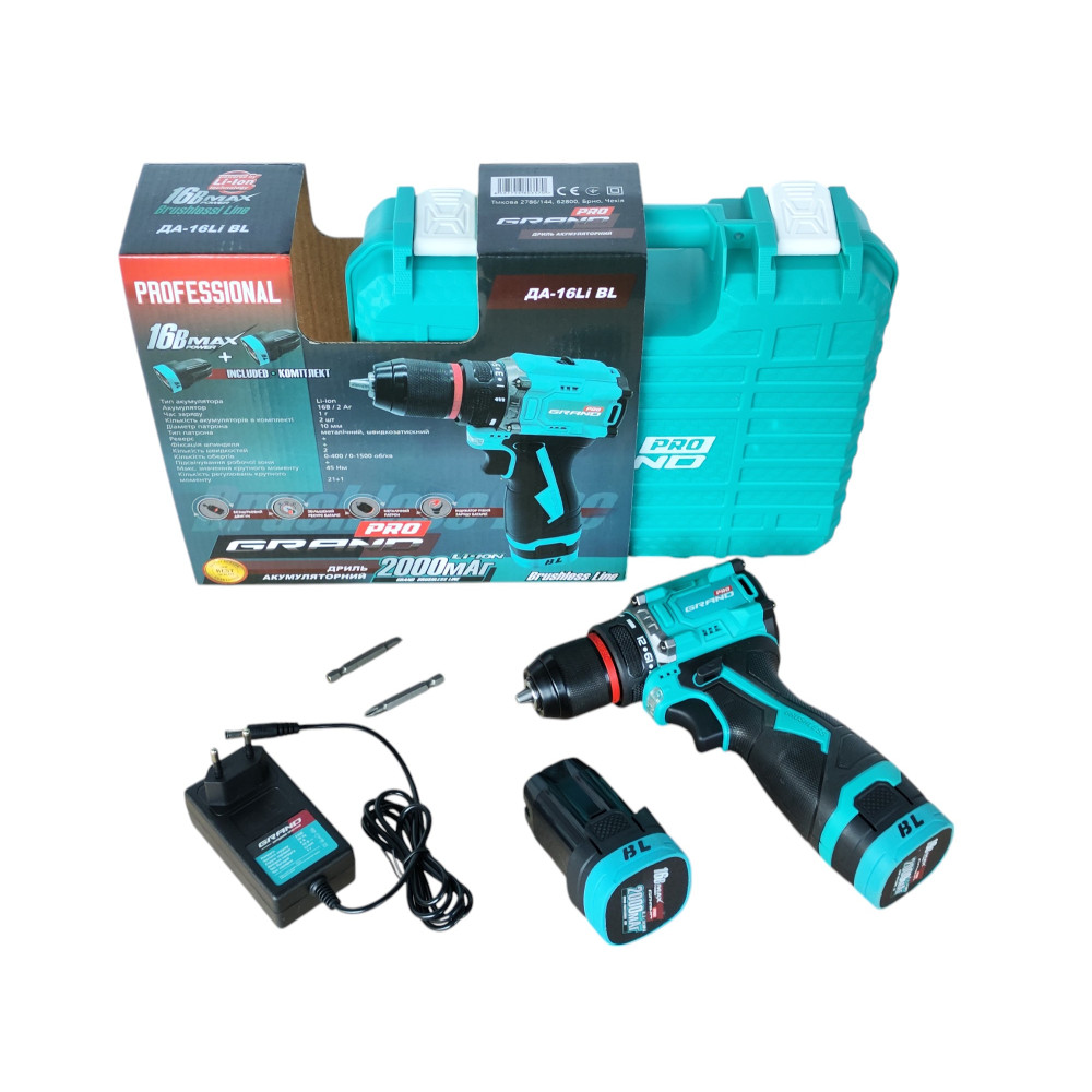 Шуруповерт аккумуляторный Grand ДА-16 Li BL (BRUSHLESS)