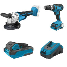 Комплект акумуляторного інструменту KRAISSMANN 20UL (болгарка, шурупокрут, акум. 2000 та 4000 мАг та ЗП)