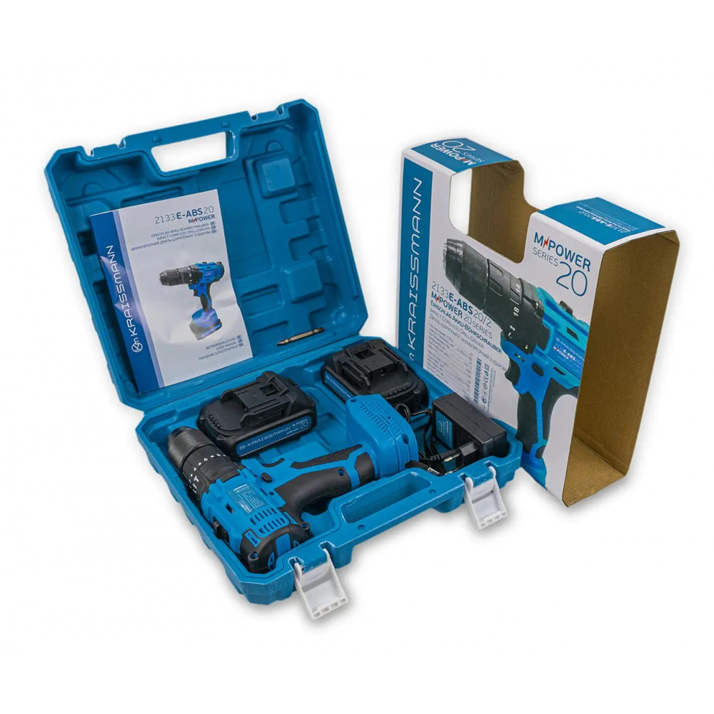 Шуруповерт акумуляторний KRAISSMANN 2133 E-ABS 20/2 MP