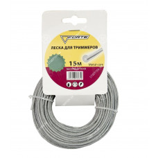 Жилка для мотокоси квадрат з металевим сердечником Forte 3мм*15м