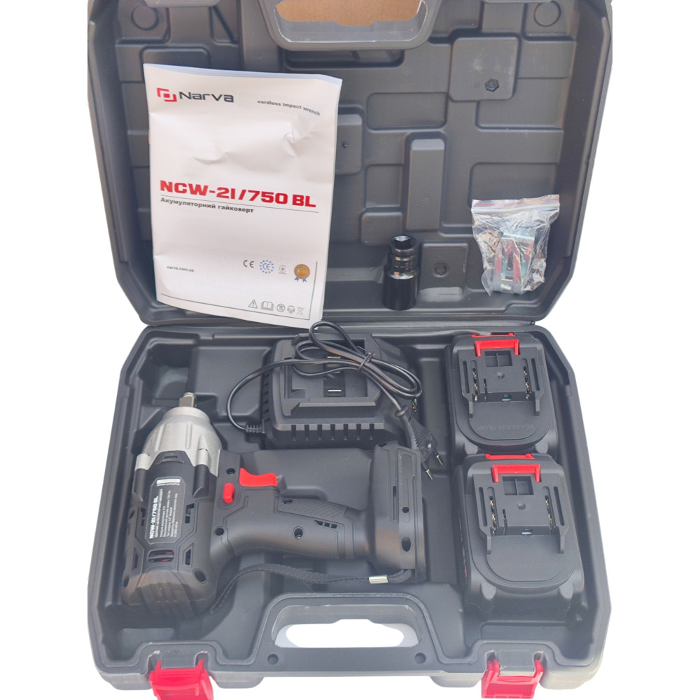 Аккумуляторный ударный гайковерт NARVA NCW- 21/750BL