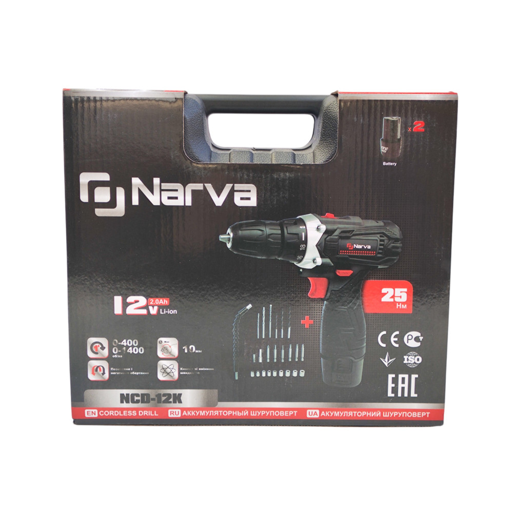 Шуруповерт акумуляторний Narva NCD-12К (з набором)