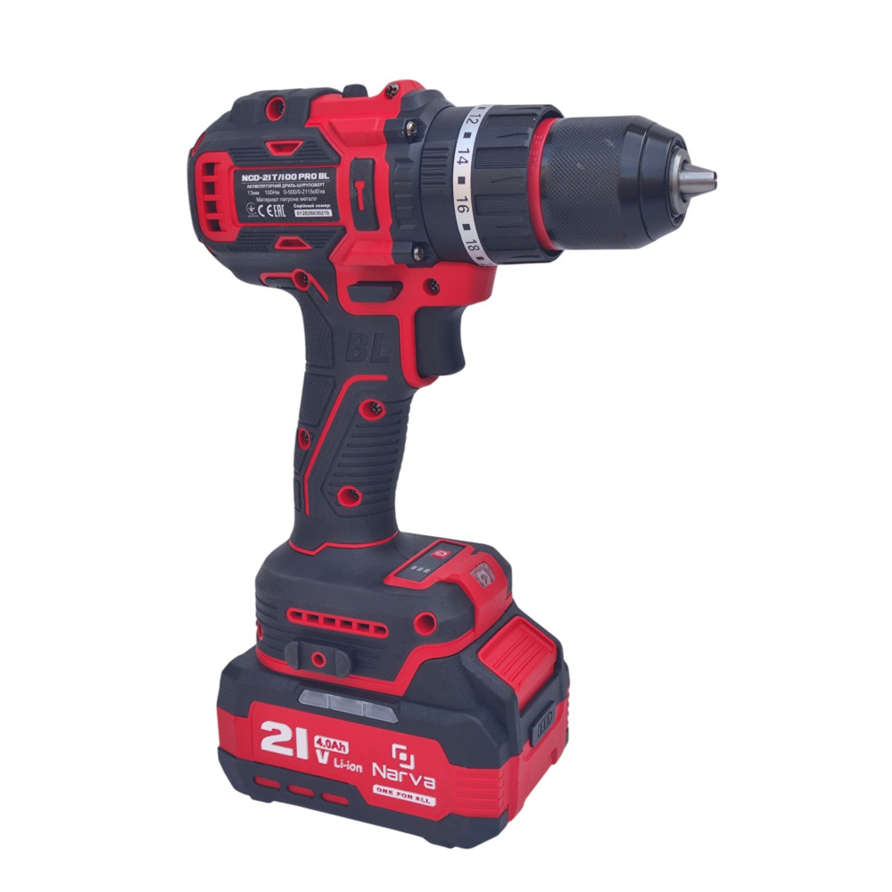 Аккумуляторный шуруповерт Narva NCD-21T/100 PRO BL ударный