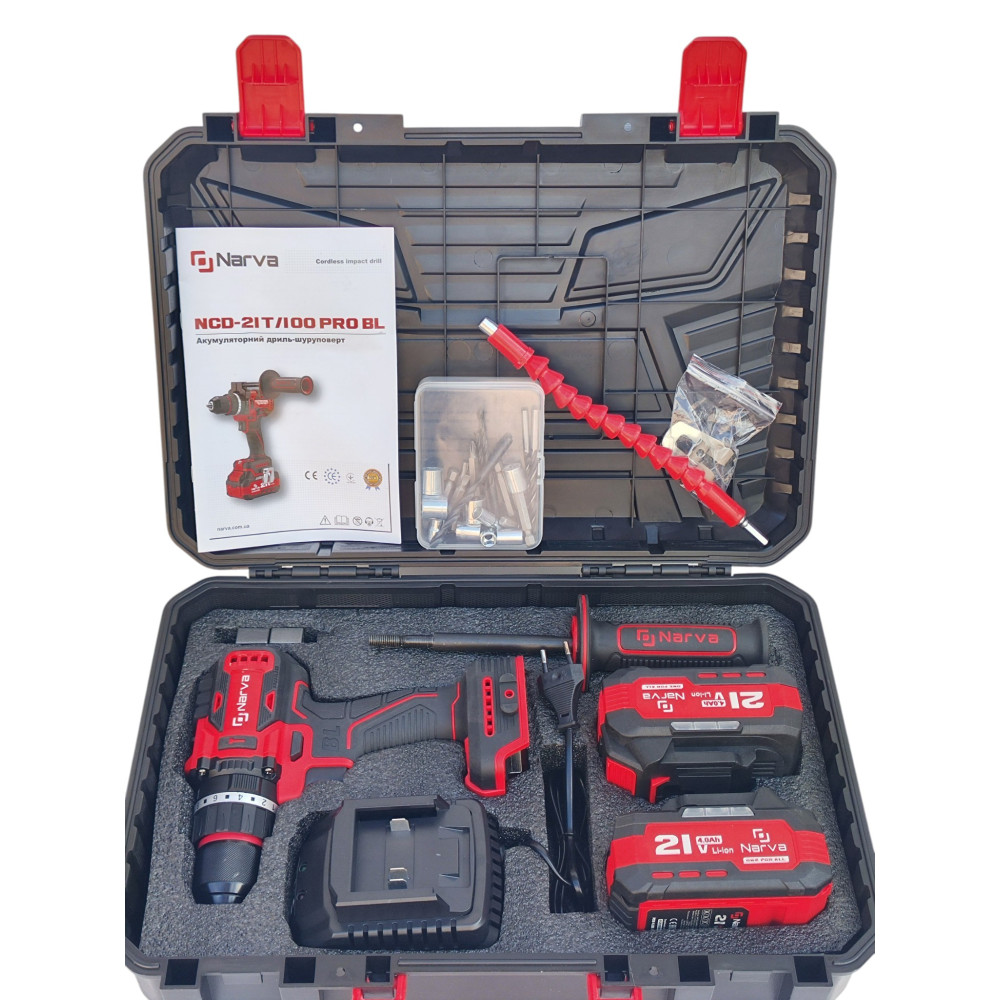 Аккумуляторный шуруповерт Narva NCD-21T/100 PRO BL ударный