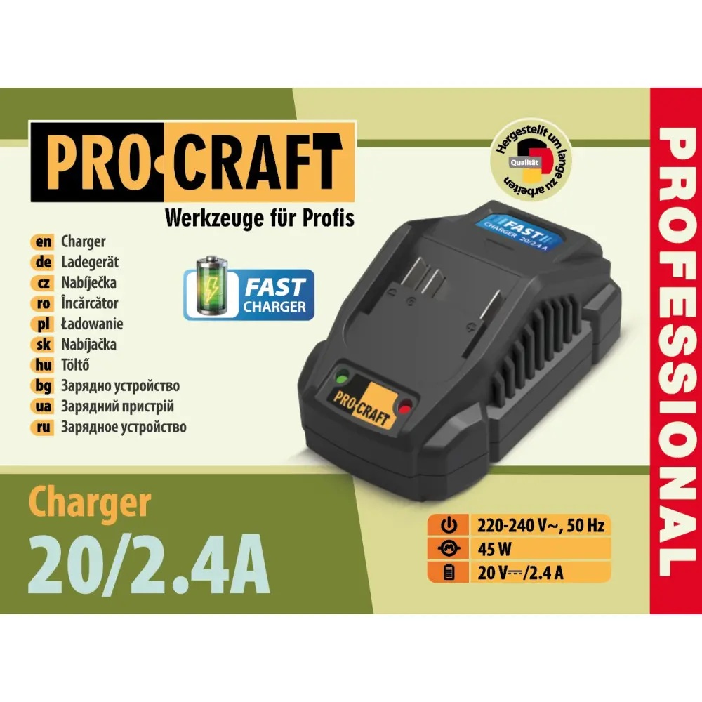 Зарядний пристрій Procraft Charger20/4 А