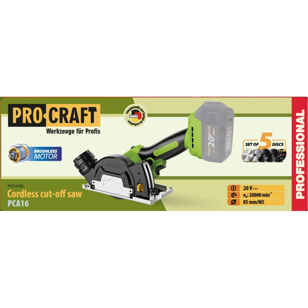 Аккумуляторная отрезная пила Procraft PCA16 (без АКБ и ЗУ)