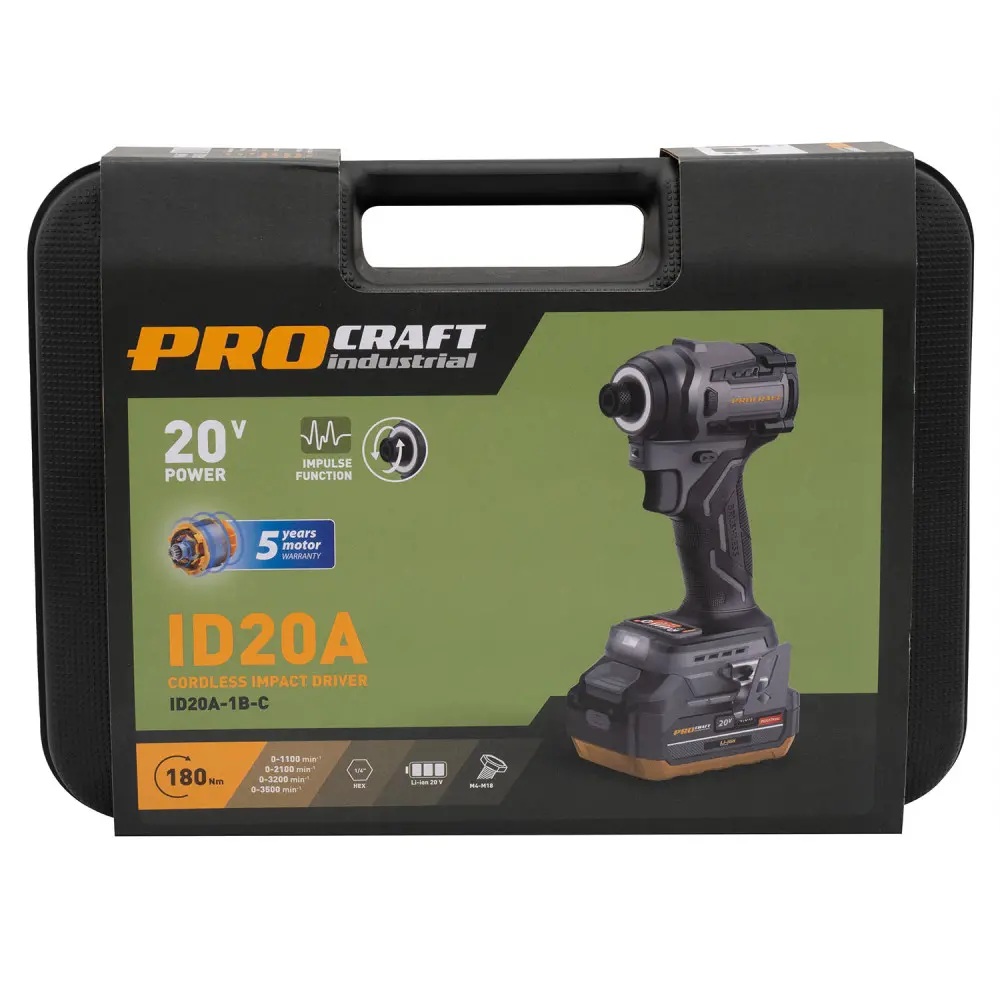 Акумуляторний гвинтоверт Procraft Industrial ID20A (1 АКБ та ЗП)