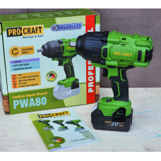 Гайковерт акумуляторний ProCraft PWA80 1356Hm (АКБ 4Ah та ЗП)