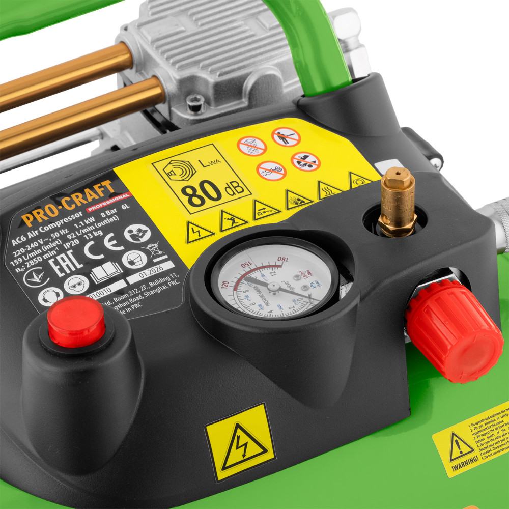 Безмасляний компресор Procraft AC6 6л