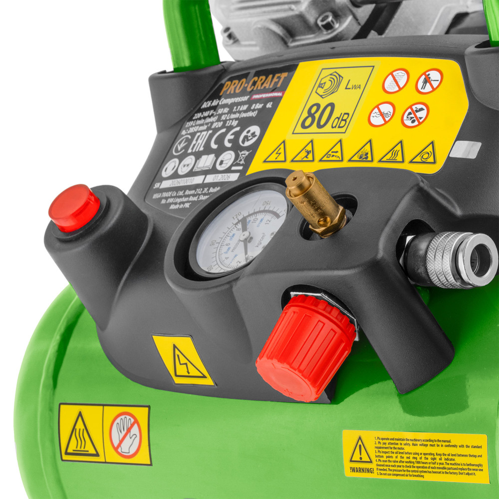 Безмасляний компресор Procraft AC6 6л