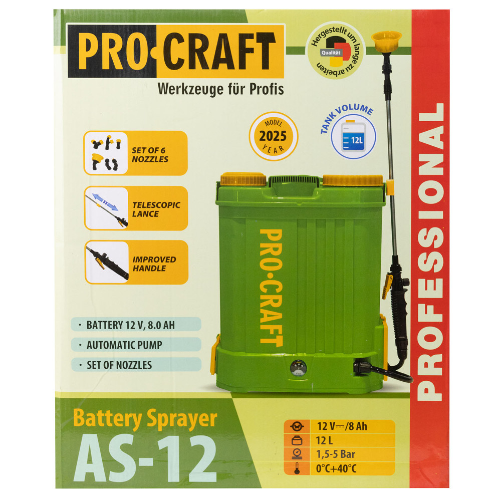 Аккумуляторный опрыскиватель Procraft AS12 2026р