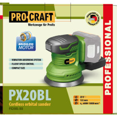 Акумуляторна ексцентрикова шліфмашина  Procraft PX20BL (без АКБ та ЗП)