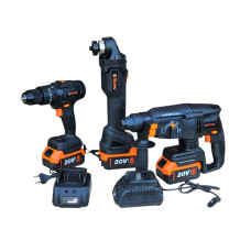 Набір акумуляторних інструментів Stromo PA210 SET (перфоратор, болгарка, шуруповерт)