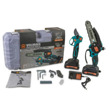Комплект акумуляторного інструменту VILMAS (секатор, міні-пила, 2 АКБ., ЗП)