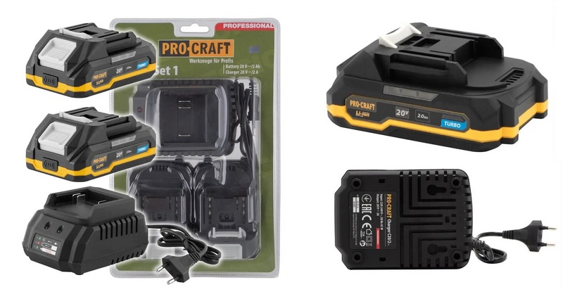 Набор Procraft PBC-Set2 - 2 аккумулятора + зарядное устройство