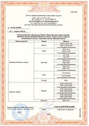 Насоси електричні - додаток до сертіфікату відповідності 1