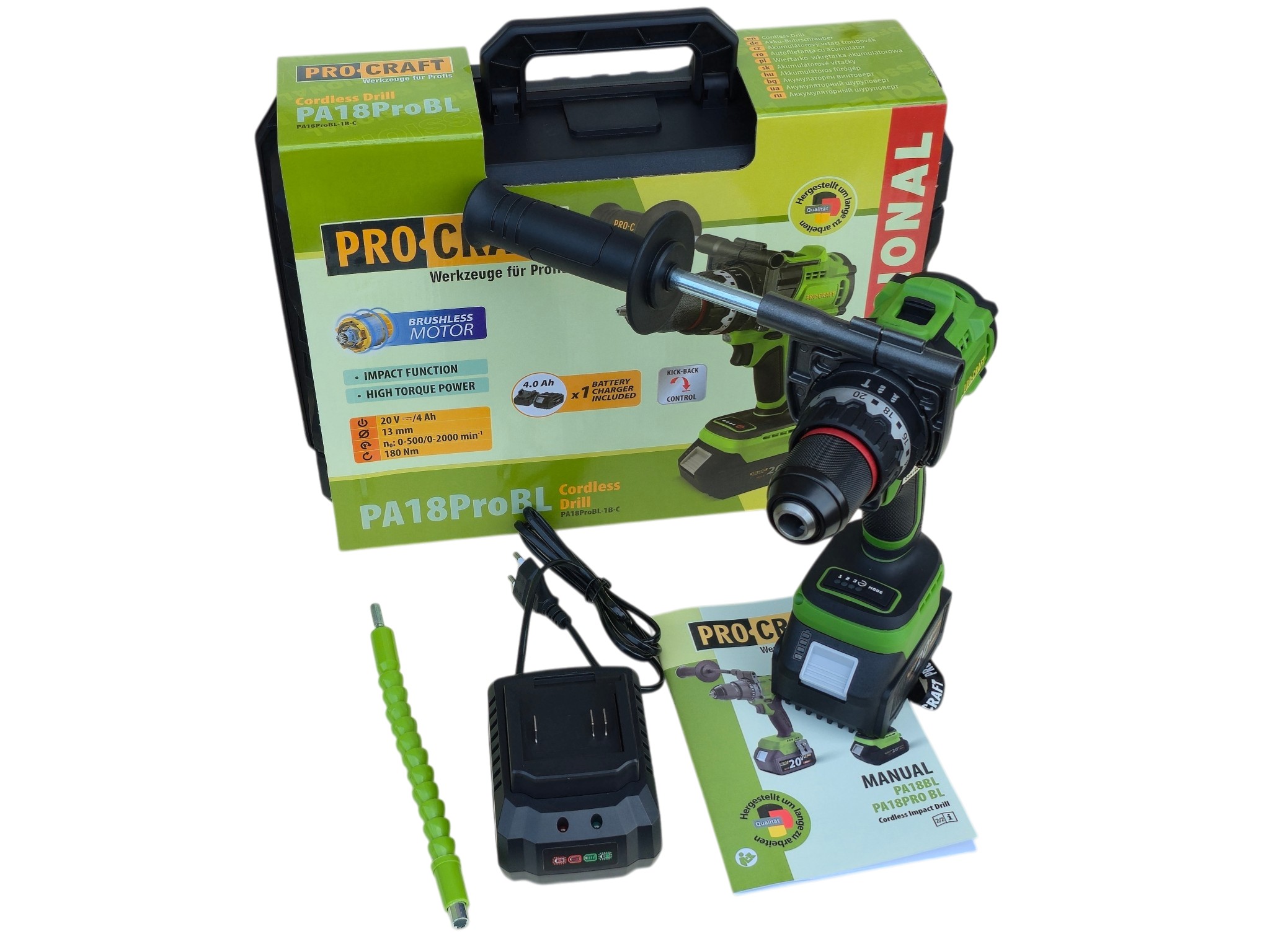 Шуруповерт Procraft PA18ProBL (1 АКБ и ЗУ) ударный купить в