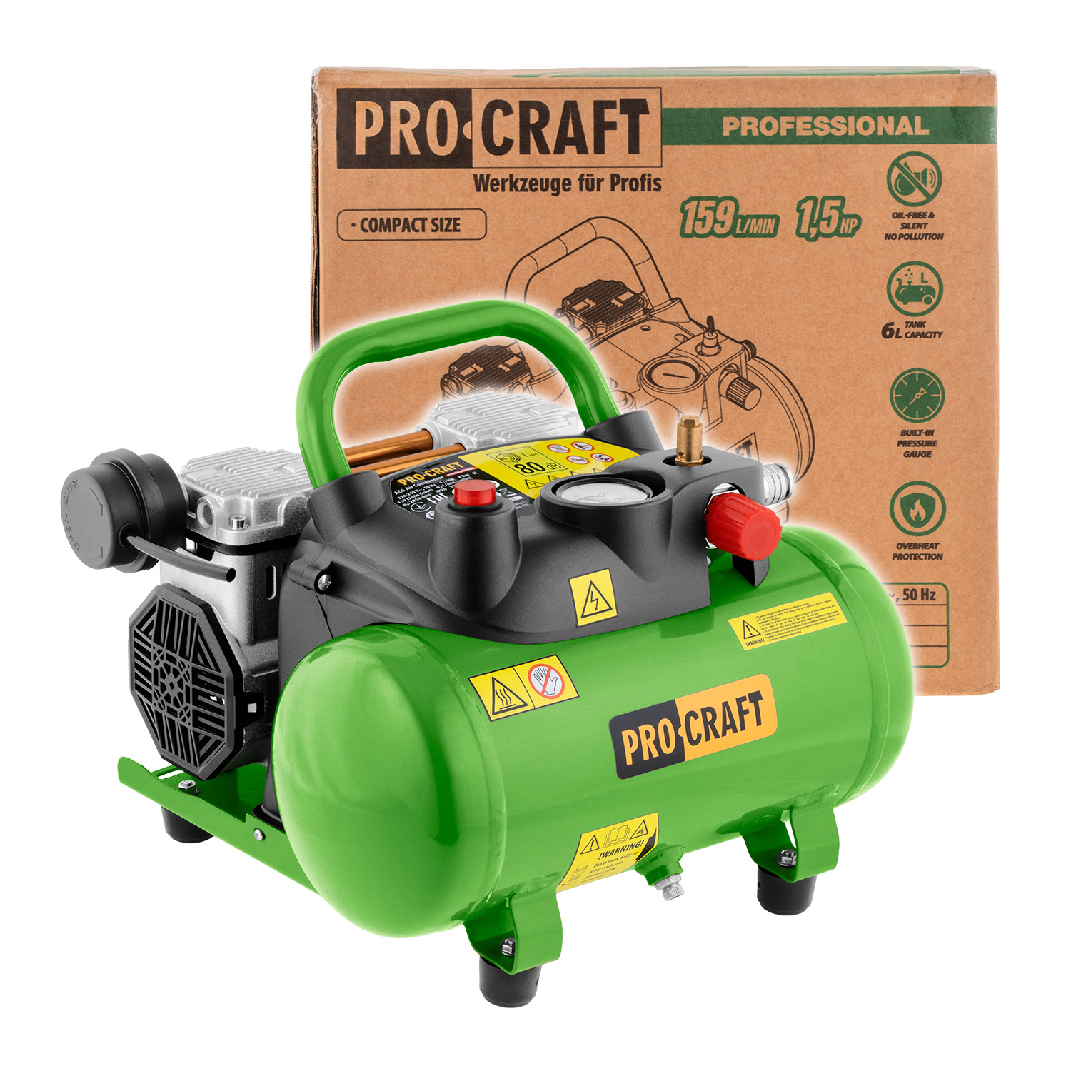 Безмасляный компрессор Procraft AC6 6л — купить в Украине с